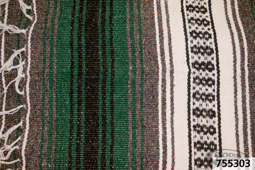 Mexican blanket forest green charcoal/ white