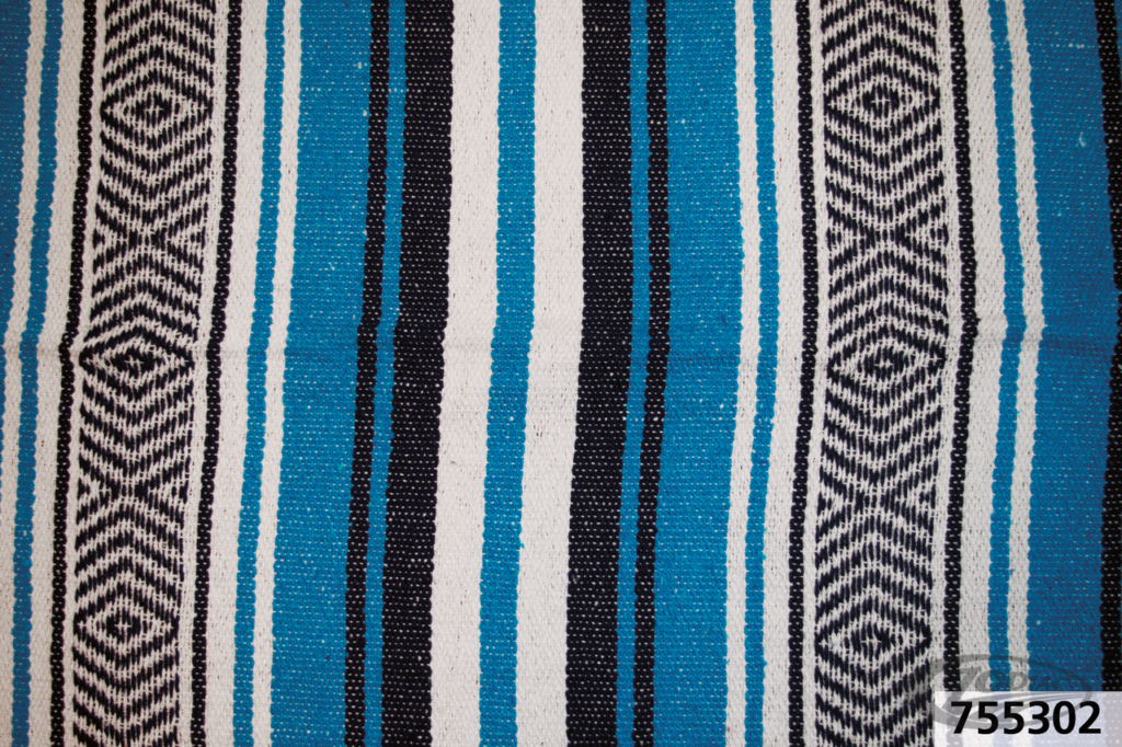 mexican blanket navy turquoise white