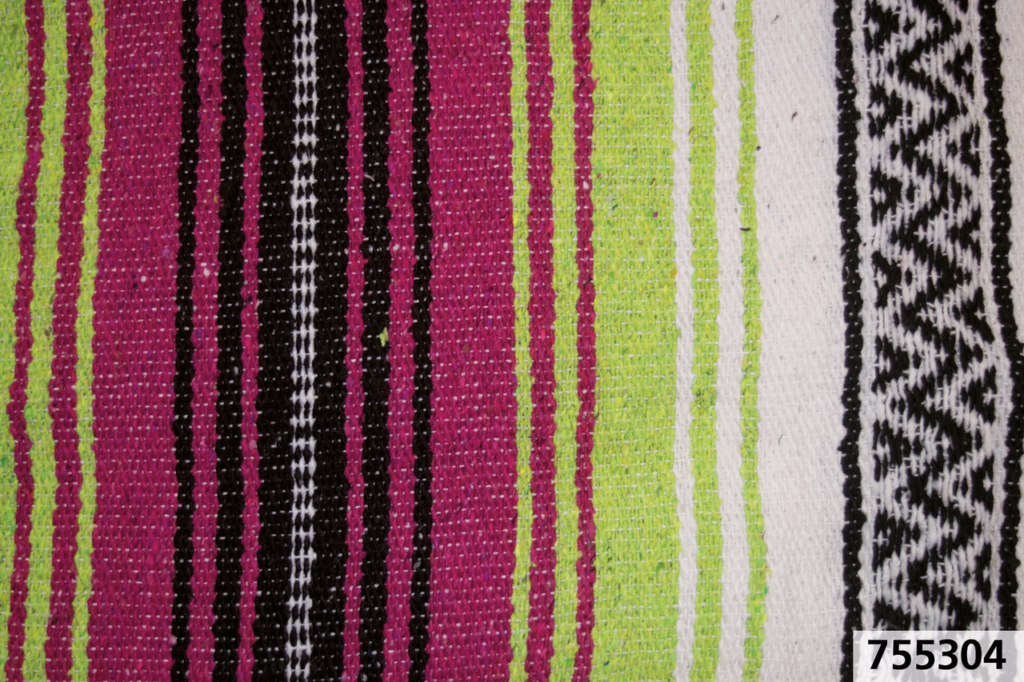 Mexican blanket Veracruz, pink, apple green & white