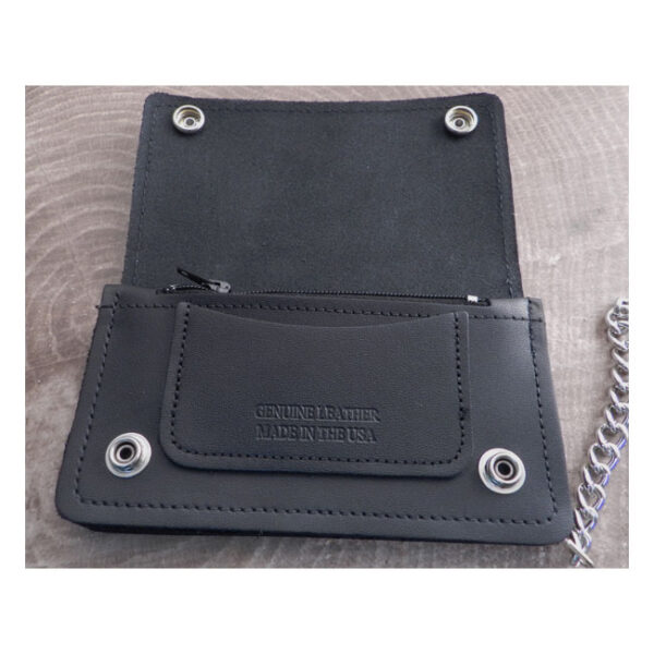 AMIGAZ BLACK LEATHER BIKER CHAIN WALLET