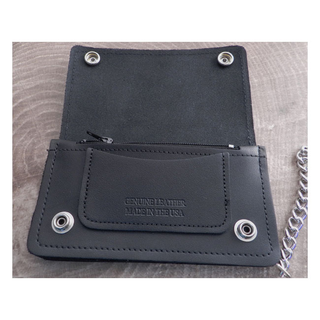 AMIGAZ BLACK LEATHER BIKER CHAIN WALLET