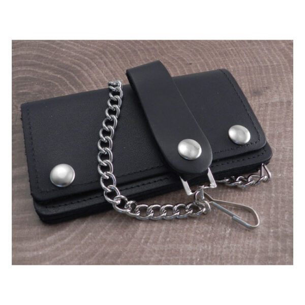 AMIGAZ BLACK LEATHER BIKER CHAIN WALLET