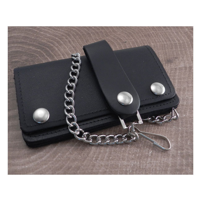 AMIGAZ BLACK LEATHER BIKER CHAIN WALLET
