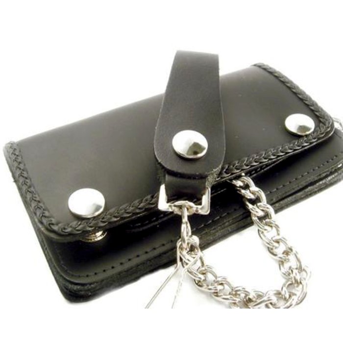 joeys motor ranch amigaz black leather biker chain wallet
